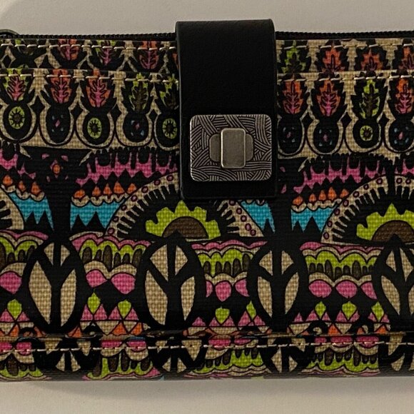 Sakroots Zip Around Wallet Clutch Faux Leather Floral Print  Multiple Card Slots - Picture 2 of 11